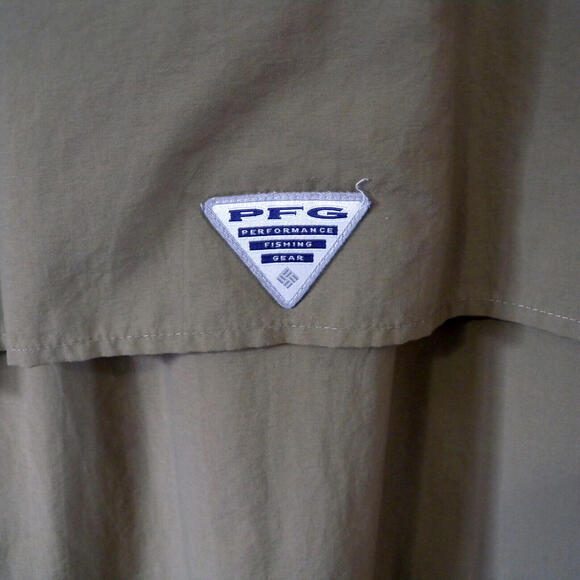Columbia PFG Mens Olive Short Sleeve Fishing Shirt Button-up Size XL - Picture 7 of 9